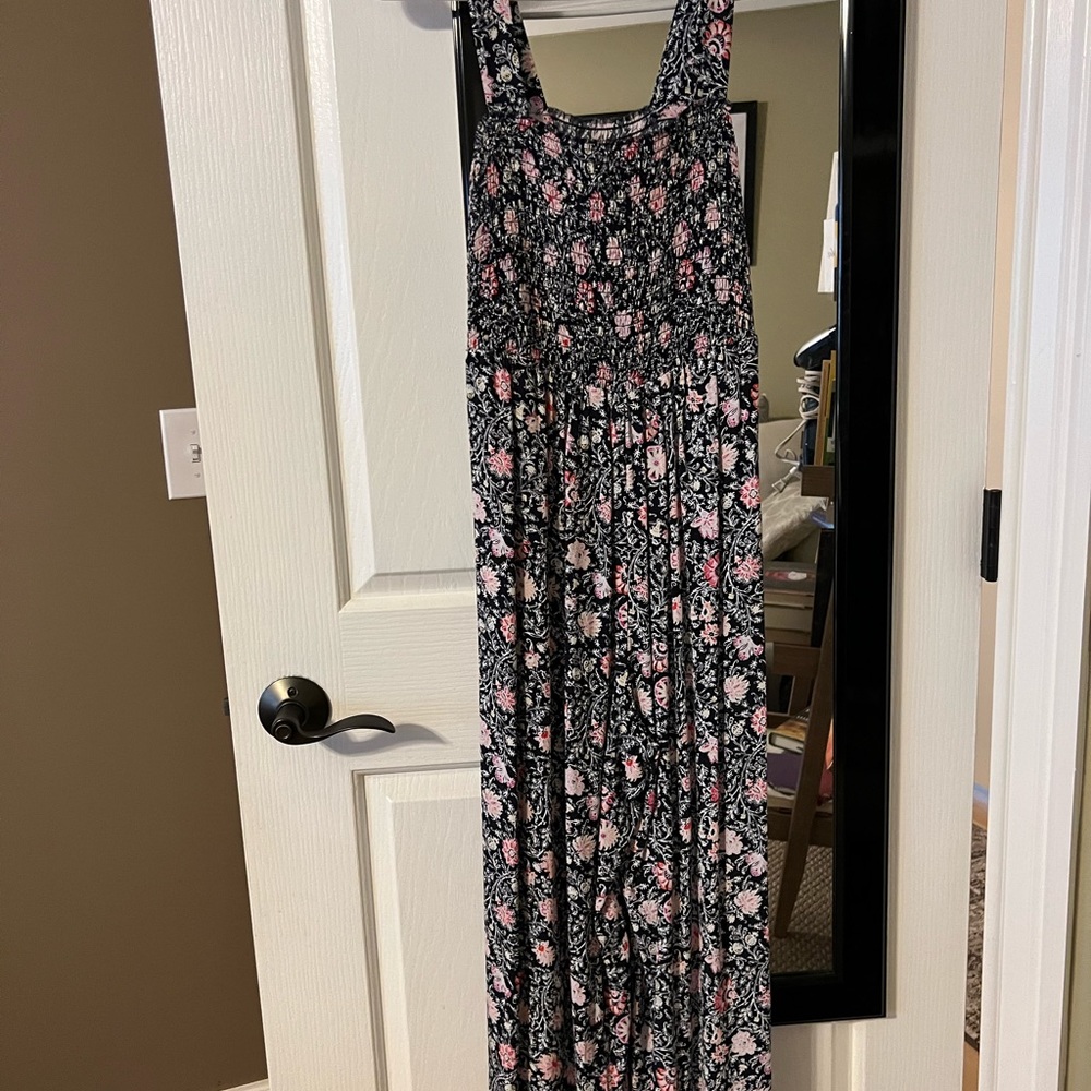 Loft Smocked Floral Junpsuit